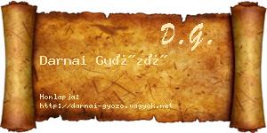 Darnai Győző névjegykártya